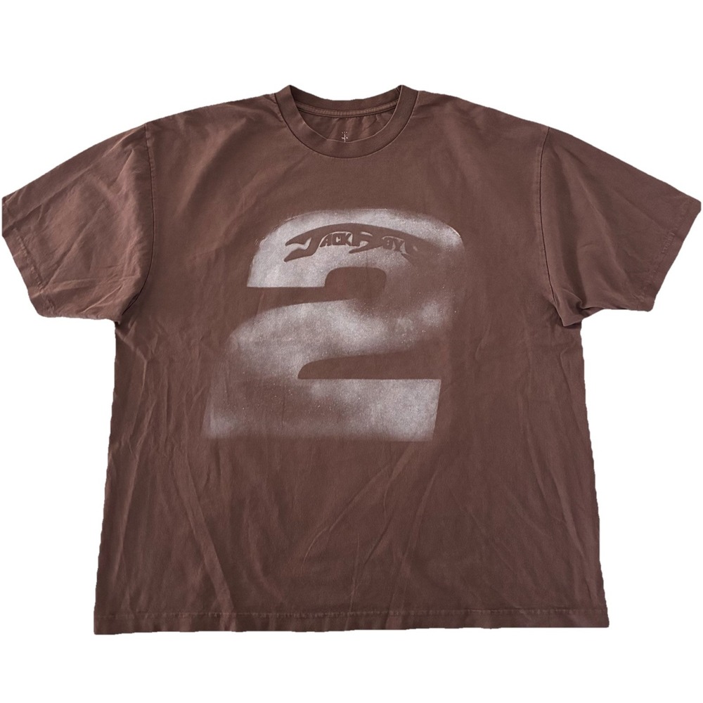 Travis Scott T Shirt XL Brown JackBoys 2 A2 Tee‎ Double Sided NEW *sleeve hole